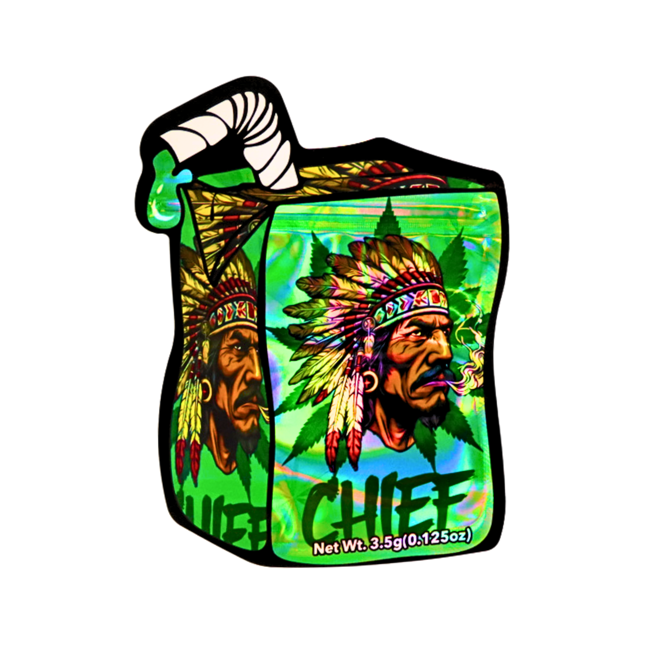 HOLOGRAPHIC MYLAR 3.5G BAGS 50CT CHIEF DESIGN